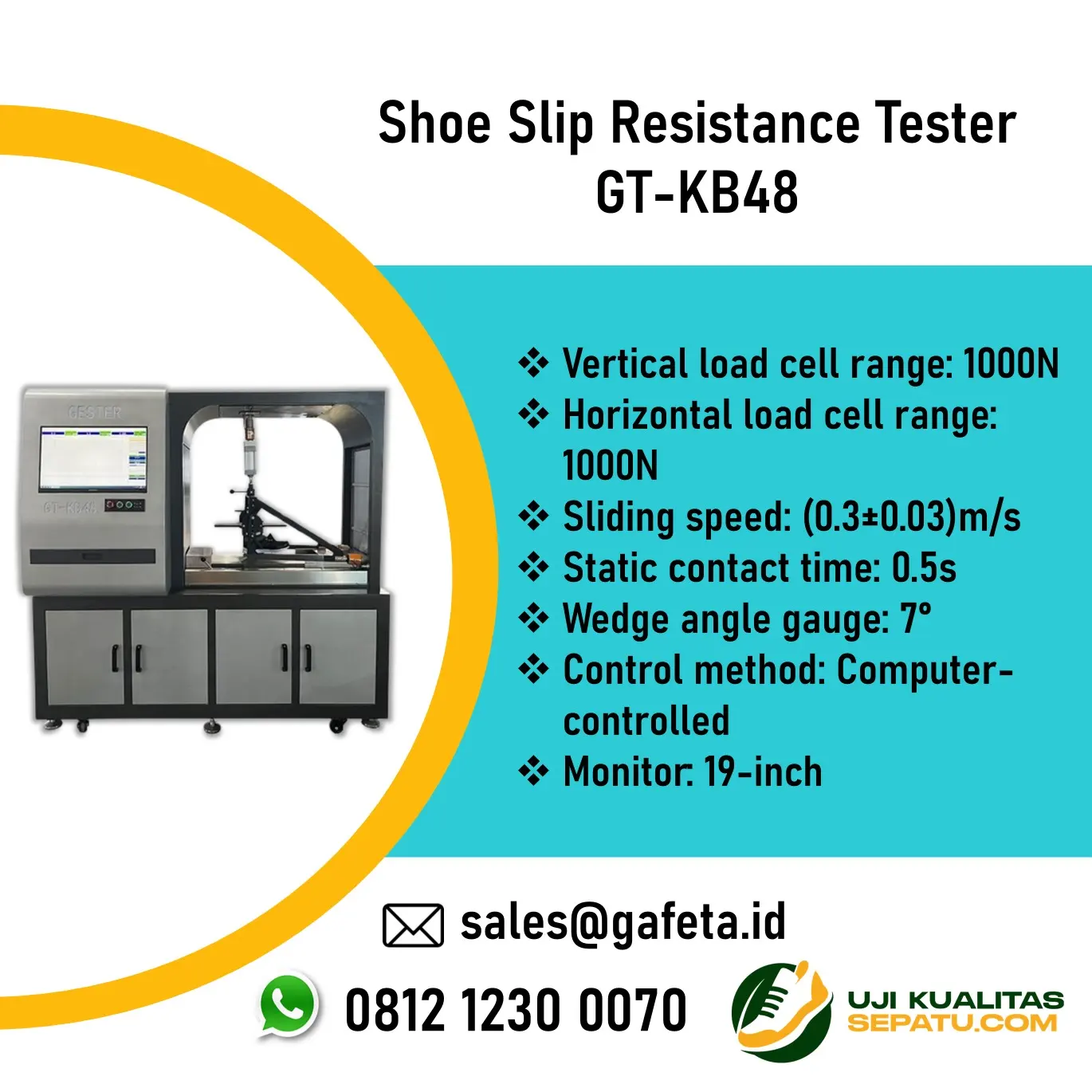 Jual Shoe Slip Resistance Tester GT-KB48: Ukur Ketahanan Slip Sepatu
